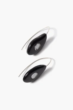 Pebble Earrings Black Horn