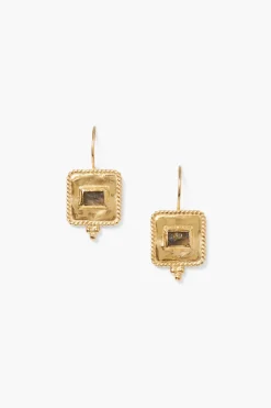 Pilar Earrings Gold Labradorite