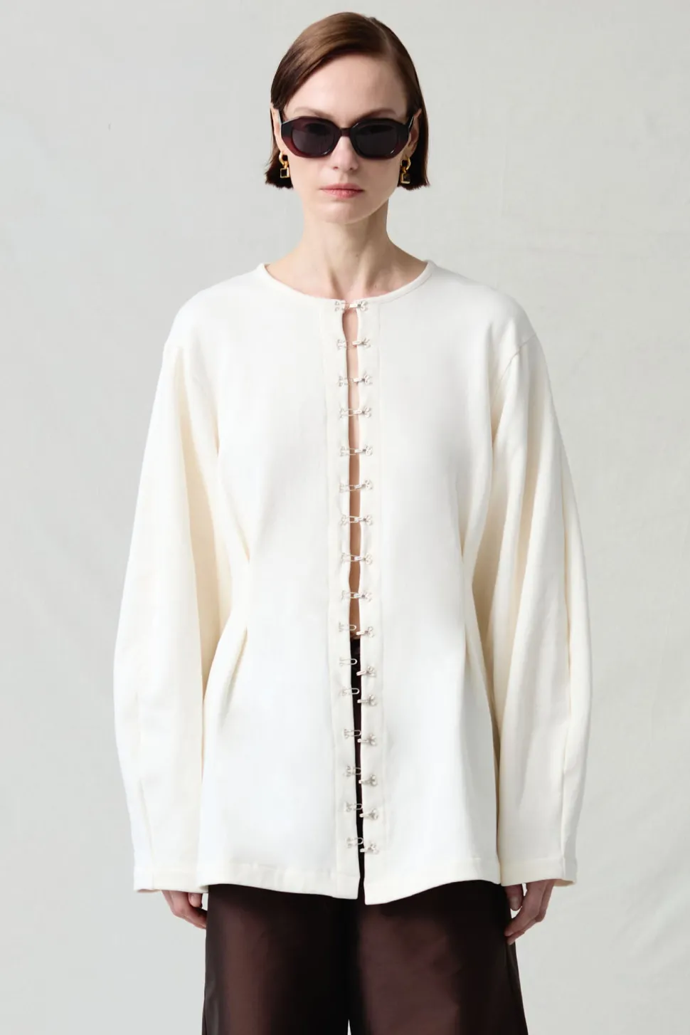 Pinch Waist Cardigan Ivory