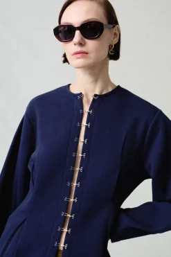 Pinch Waist Cardigan Navy