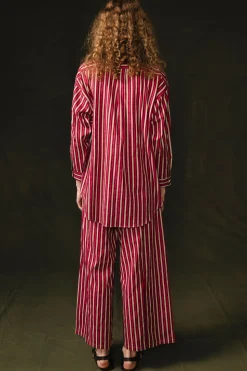 Pinstripe Printed Set Red