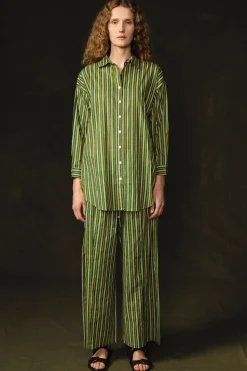Pinstripe Printed Set Yellow