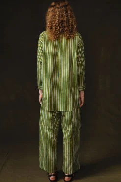 Pinstripe Printed Set Yellow