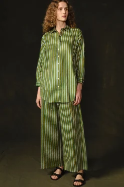 Pinstripe Printed Set Yellow