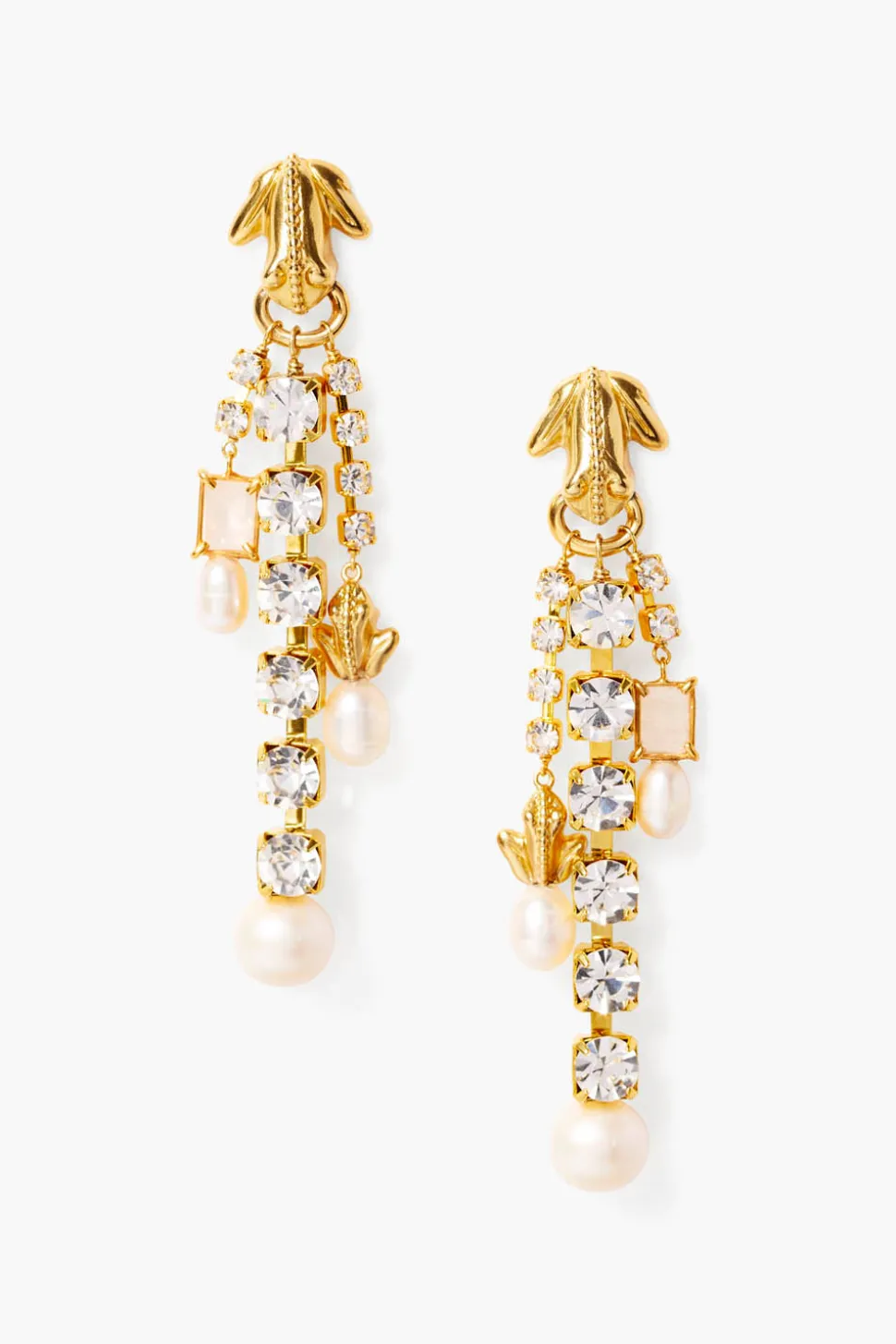 Pippa Cascade Earrings White Pearl