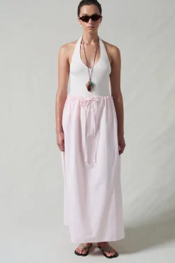 Poplin Column Skirt Rose Water