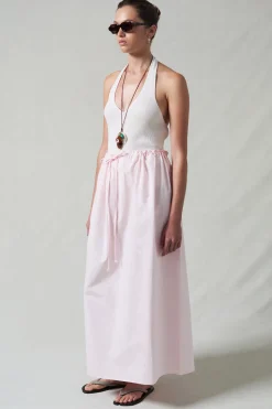 Poplin Column Skirt Rose Water