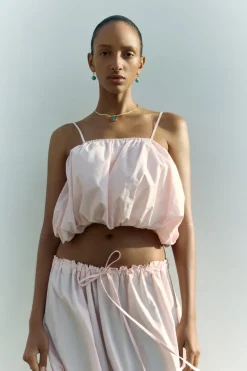 Poplin Column Skirt Rose Water