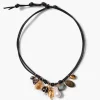 Romy Leather Charm Necklace Black