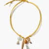 Romy Leather Charm Necklace Yellow