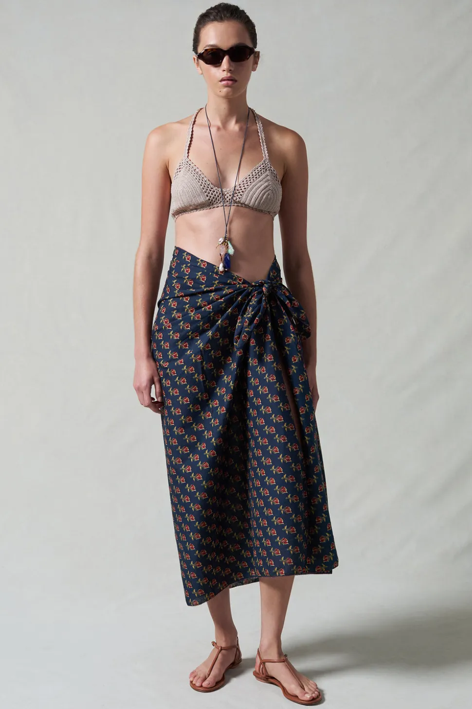 Rose Printed Sarong Midnight