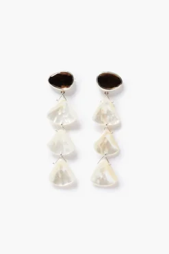 Scale Earrings White MOP