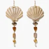 Scallop Drop Earrings Natural Mix