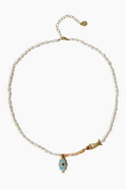 Sedna Evil Eye Necklace Pearl Mix