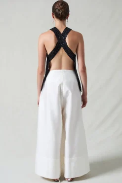 Sequin Apron Top Black