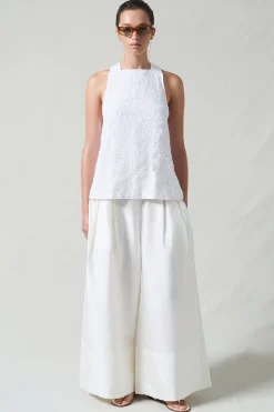 Sequin Apron Top White