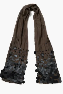 Sequin Cotton Silk Scarf Earth