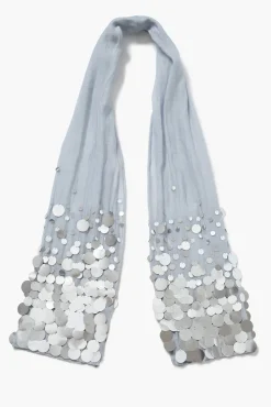 Sequin Cotton Silk Scarf Fog