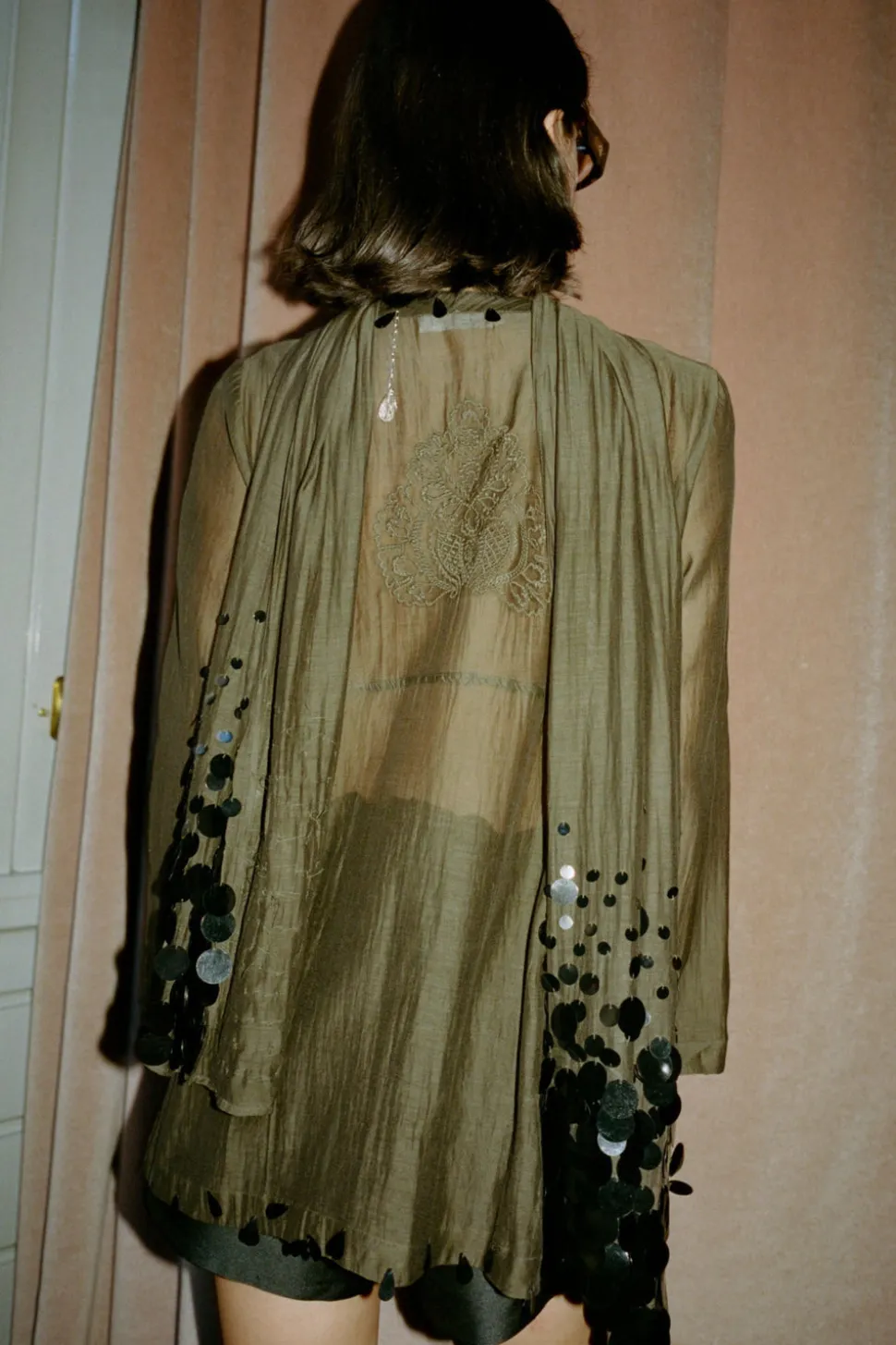 Sequin Tear Drop Blouse Earth