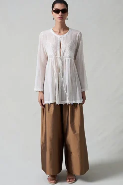 Sequin Tear Drop Blouse Ivory