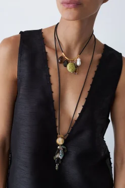 Serpentine Charm Necklace Multi