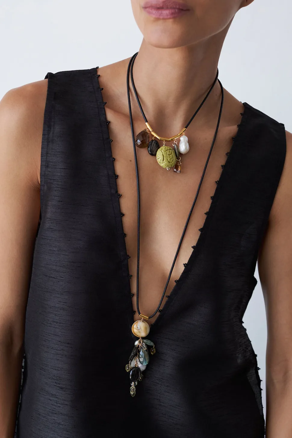 Serpentine Charm Necklace Multi