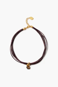 Serpentine Cord Necklace Smoky Quartz