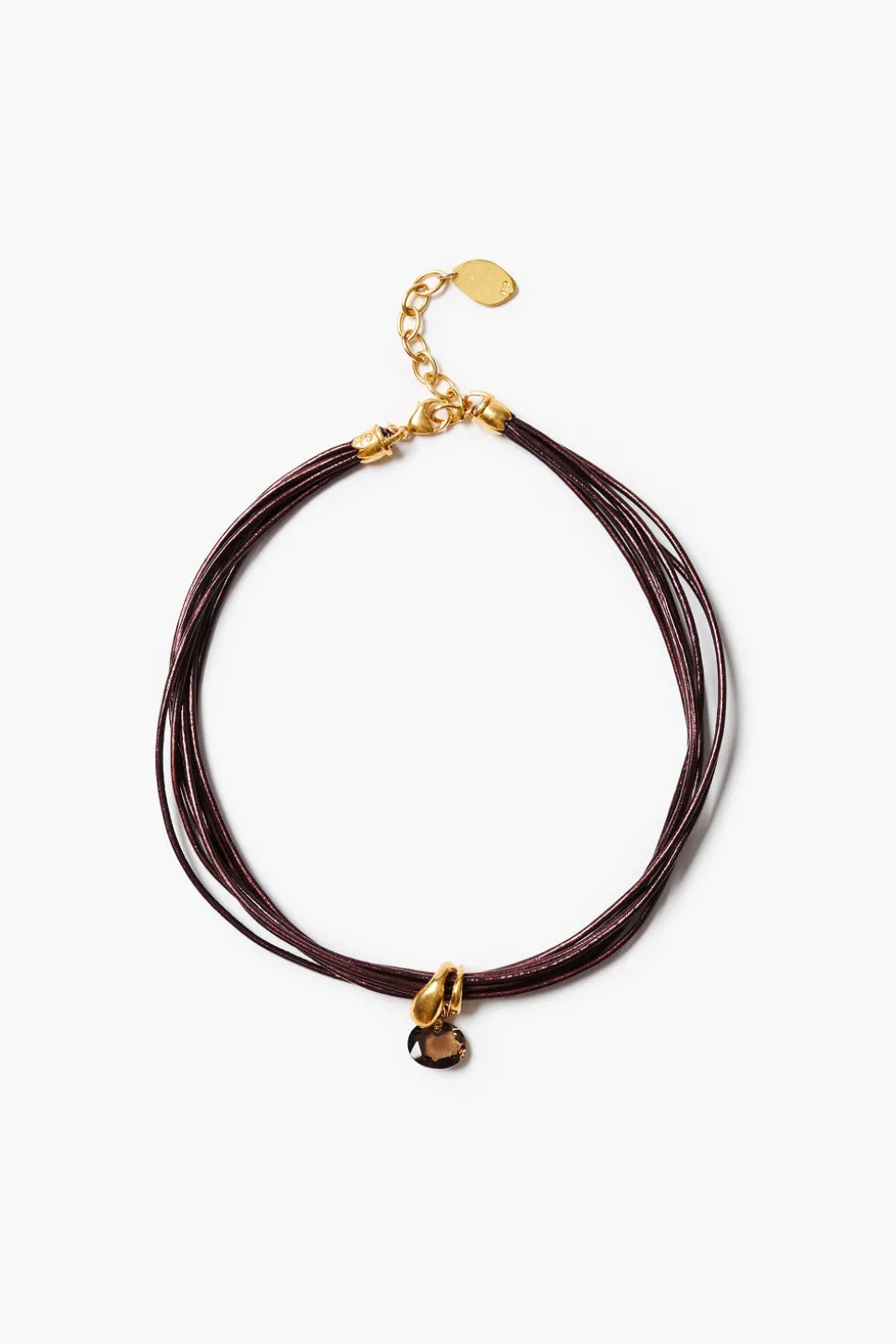 Serpentine Cord Necklace Smoky Quartz