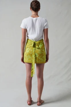 Silk Mini Wrap Skirt Soleil