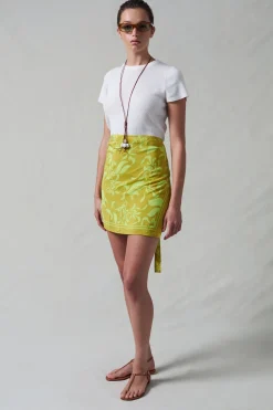 Silk Mini Wrap Skirt Soleil