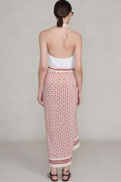 Silk Printed Sarong Pink Sand