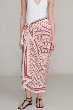 Silk Printed Sarong Pink Sand