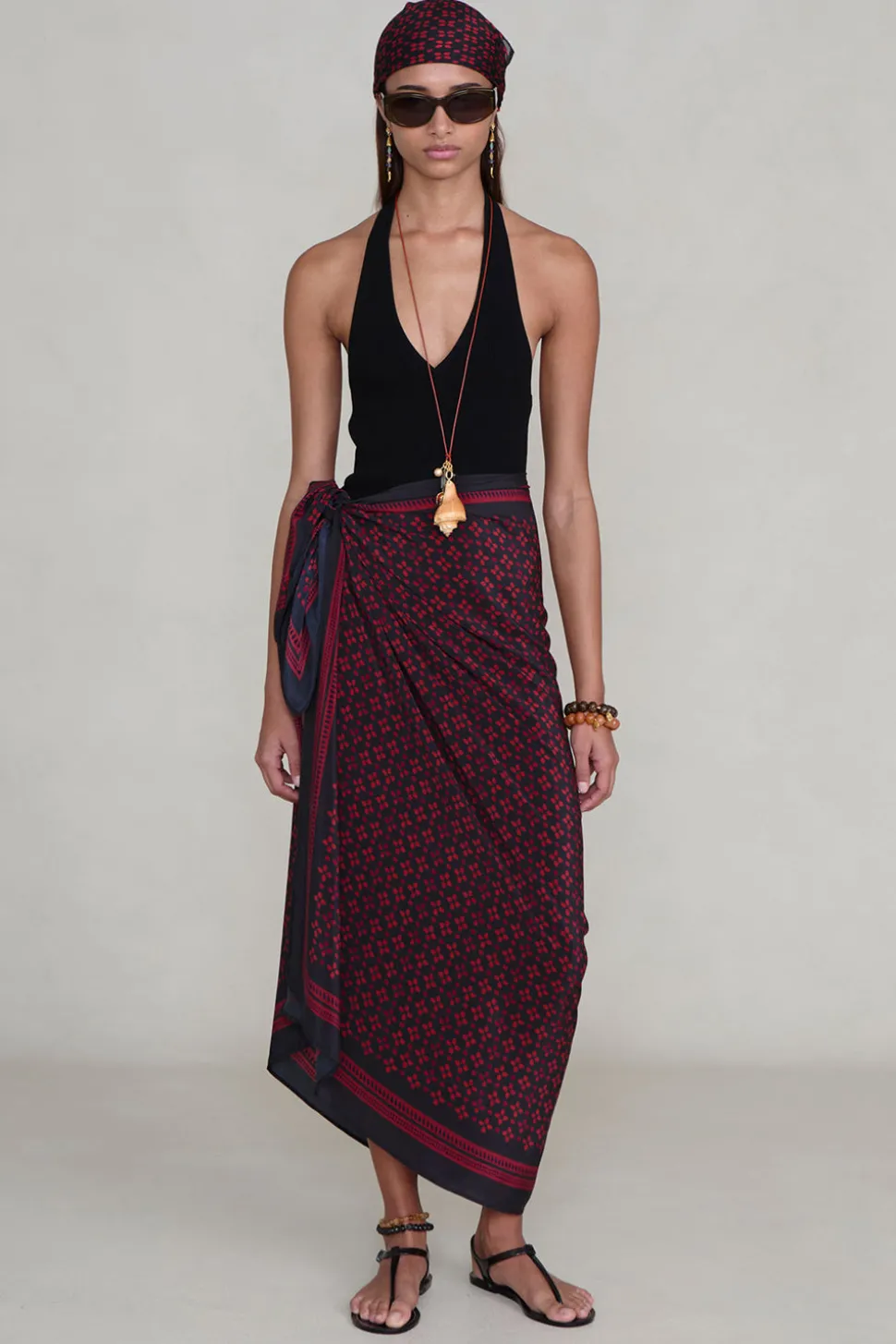 Silk Printed Sarong Sapphire