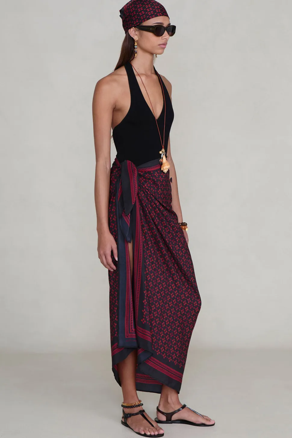 Silk Printed Sarong Sapphire