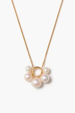 Soleil Pendant Necklace White Pearl