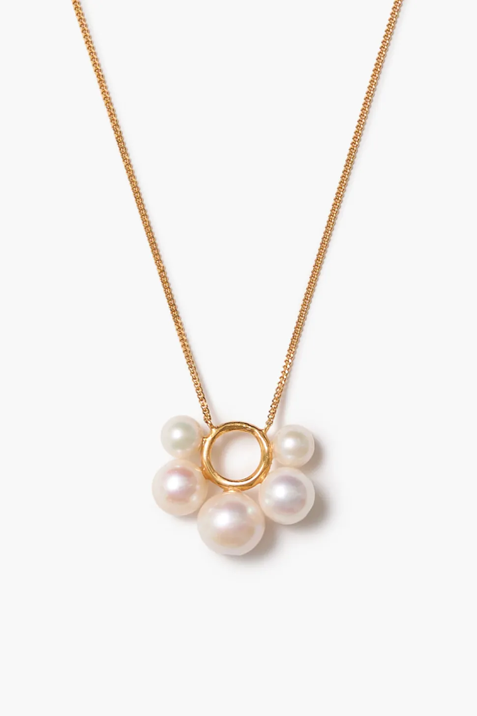 Soleil Pendant Necklace White Pearl