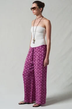 Soleil Silk Drawstring Pant Orchid