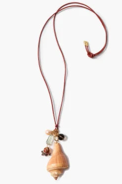 Spiral Shell Charm Necklace Multi