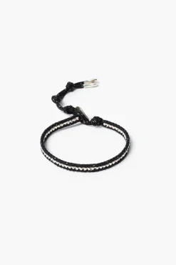 Sterling Silver Single Wrap Bracelet Black