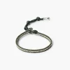 Sterling Silver Single Wrap Bracelet Dark Green