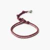 Sterling Silver Single Wrap Bracelet Maroon