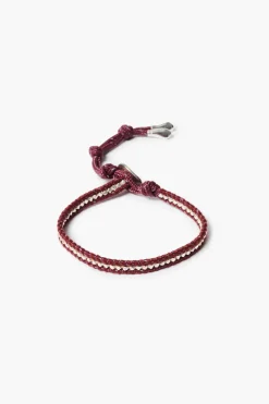 Sterling Silver Single Wrap Bracelet Maroon