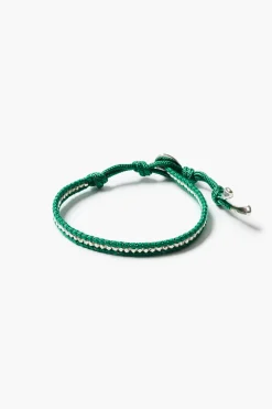 Sterling Silver Single Wrap Bracelet Green