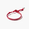 Sterling Silver Single Wrap Bracelet Red