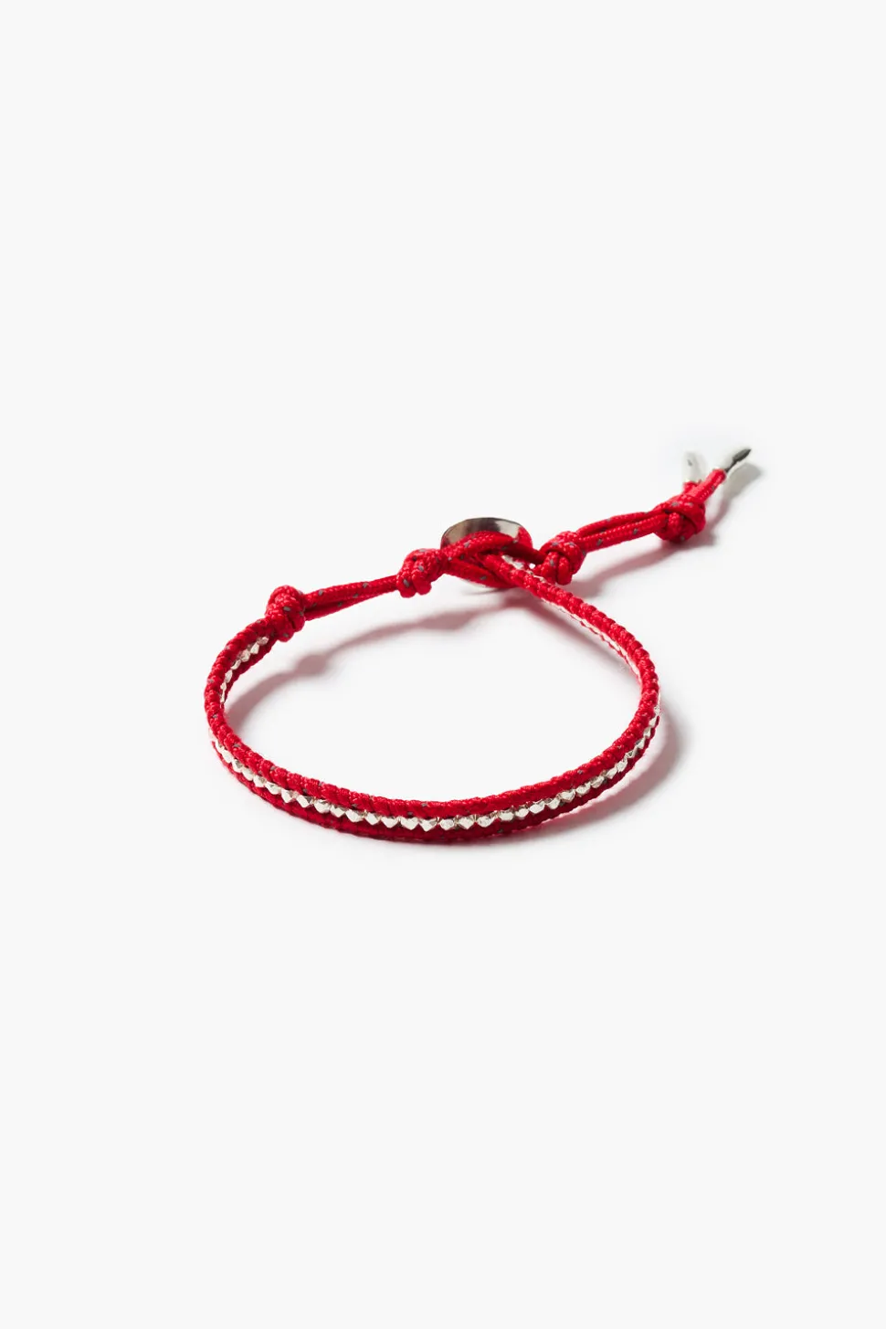Sterling Silver Single Wrap Bracelet Red