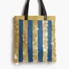 Striped Market Tote Bag Blue