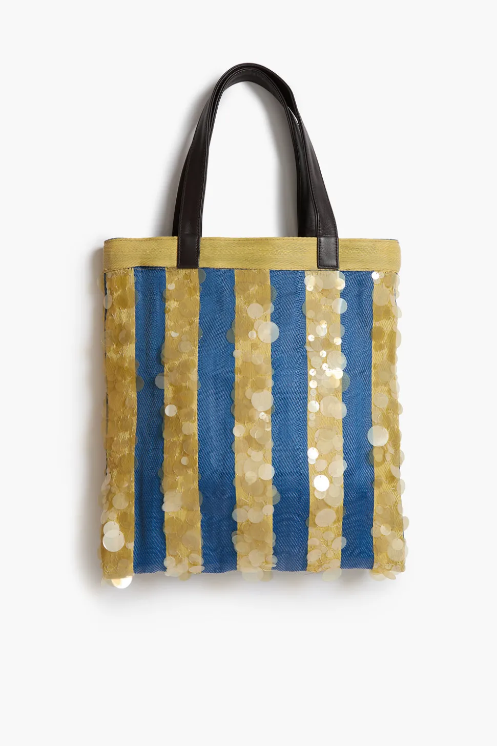 Striped Market Tote Bag Blue