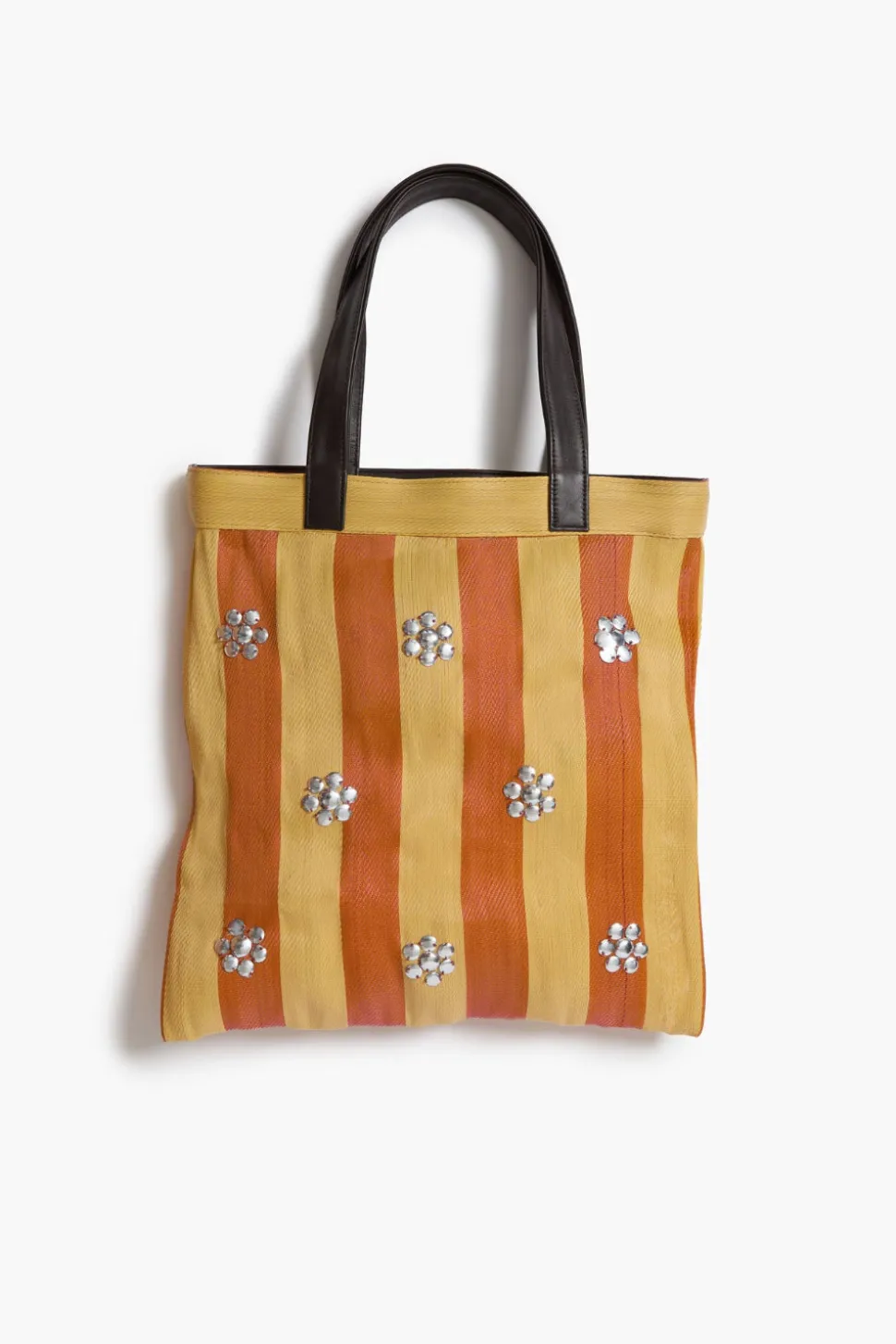 Striped Market Tote Bag Orange