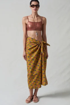 Sunflower Printed Sarong Mustard