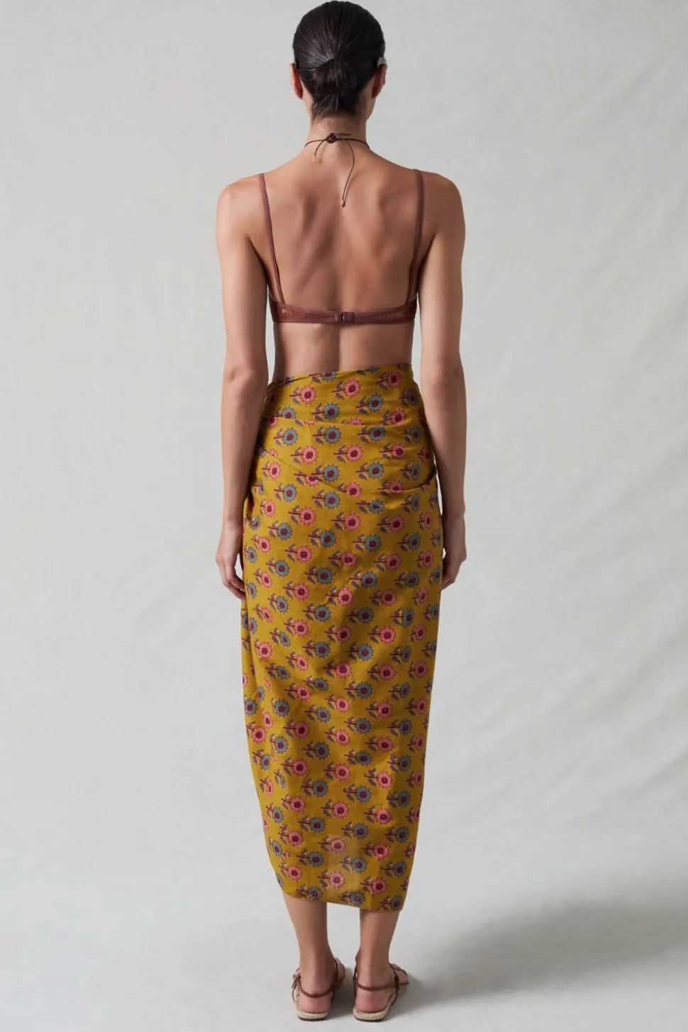 Sunflower Printed Sarong Mustard